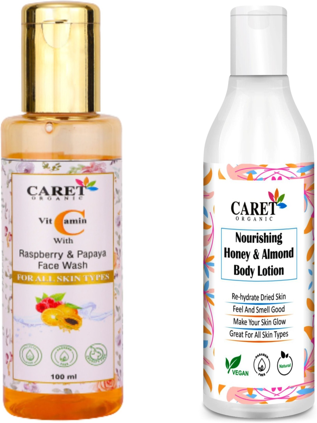 CARET ORGANIC Set Of 2 Papaya Raspberry Facewash- 100 ml & Honey Body Lotion- 250 ml, Multi
CARET ORGANIC Set Of 2 Papaya Raspberry Facewash- 100 ml & Honey Body Lotion- 250 ml, Multi