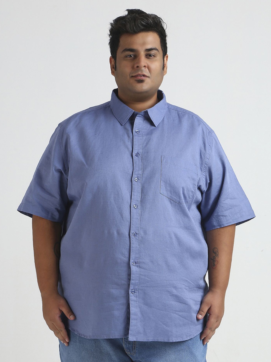 Sizeupp Men Plus Size Standard Oversized Fit Spread Collar Solid Cotton Casual Shirt, Blue
Sizeupp Men Plus Size Standard Oversized Fit Spread Collar Solid Cotton Casual Shirt, Blue