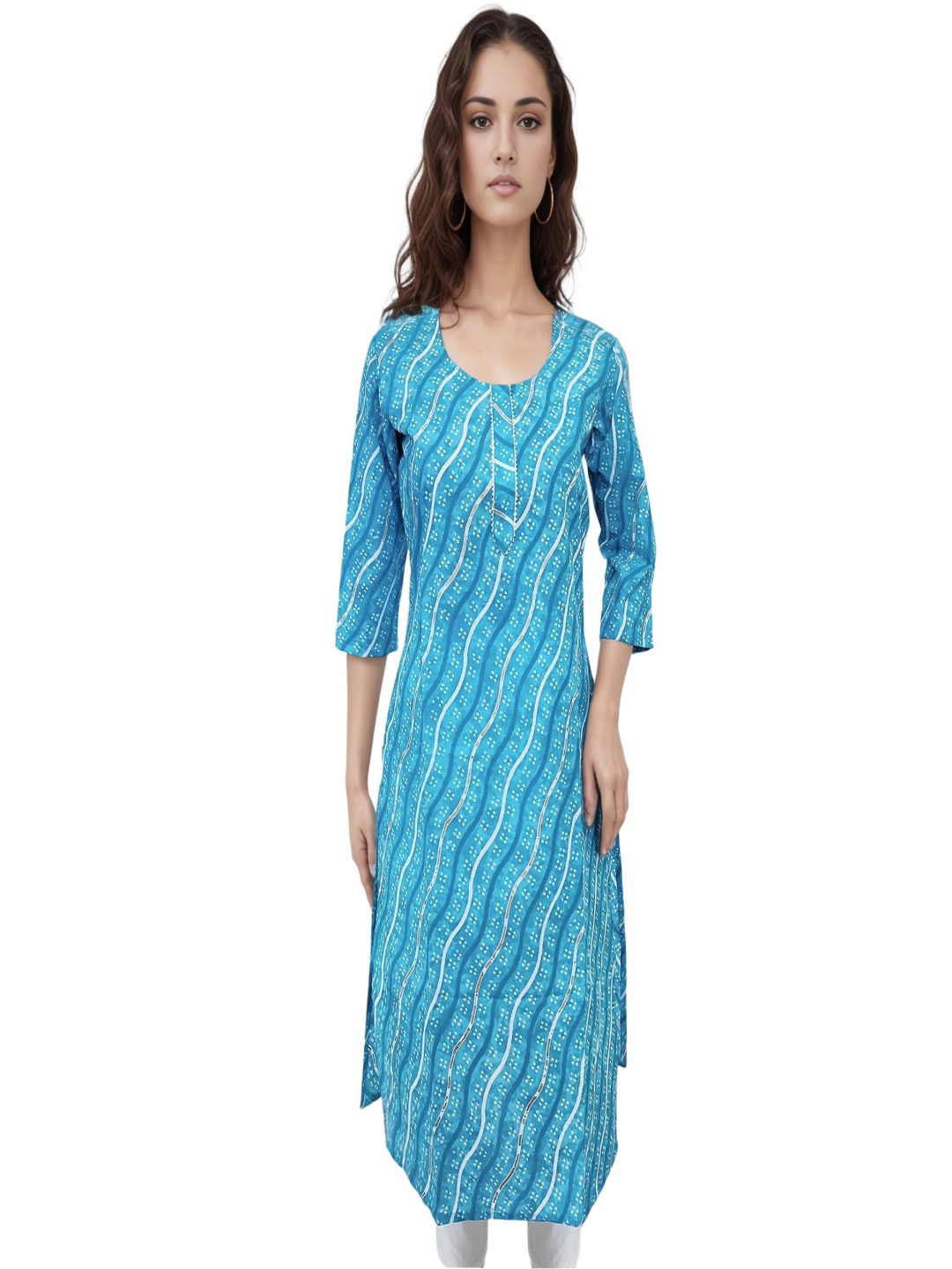RAYINVENT Ethnic Motifs Printed Round Neck Gotta Patti Pure Cotton Straight Kurtas, Blue
RAYINVENT Ethnic Motifs Printed Round Neck Gotta Patti Pure Cotton Straight Kurtas, Blue