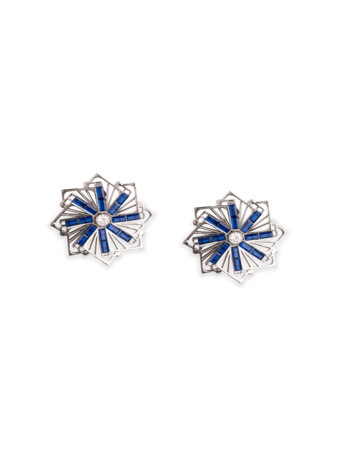 GAURISH BESPOKE JEWELLERY Silver-Plated Zircon Stones Studded Floral Shaped Drop Earrings
GAURISH BESPOKE JEWELLERY Silver-Plated Zircon Stones Studded Floral Shaped Drop Earrings