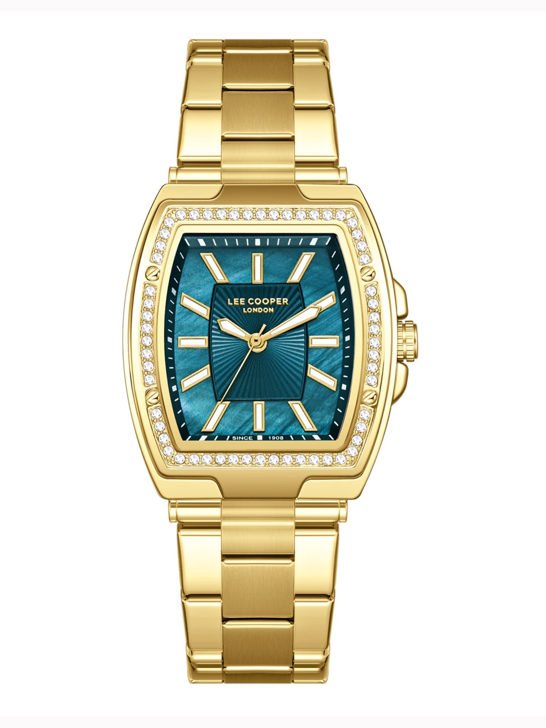 Lee Cooper Women Brass Dial & Stainless Steel Bracelet Style Straps Analogue Watch LC08058.170, Green
Lee Cooper Women Brass Dial & Stainless Steel Bracelet Style Straps Analogue Watch LC08058.170, Green