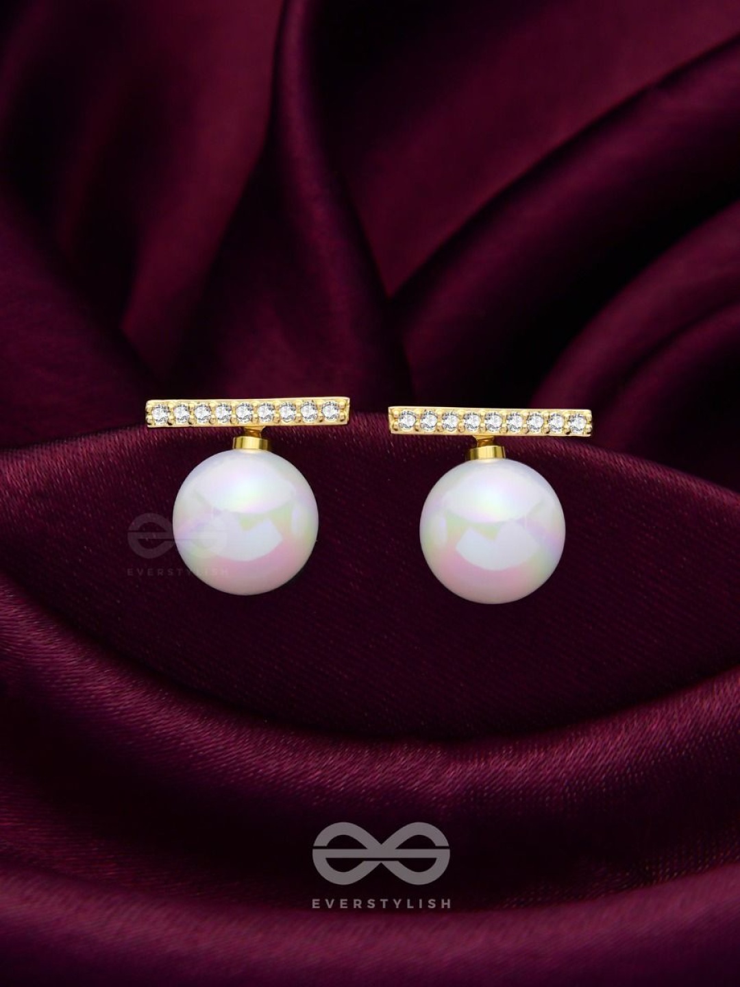 EVERSTYLISH Modern Grace Artificial Stones Studded And Beaded Contemporary Studs, Gold
EVERSTYLISH Modern Grace Artificial Stones Studded And Beaded Contemporary Studs, Gold