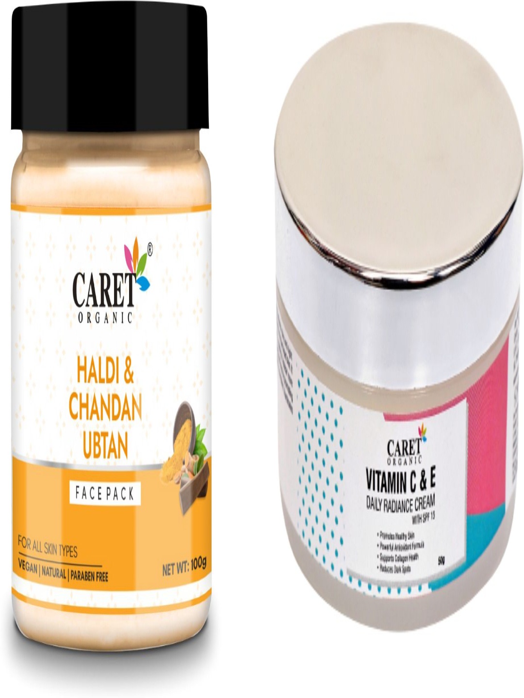 CARET ORGANIC Set Of 2 Ubtan Face-Pack - 100 g & Vitamin C Radiance Cream - 50 g, Off white
CARET ORGANIC Set Of 2 Ubtan Face-Pack - 100 g & Vitamin C Radiance Cream - 50 g, Off white