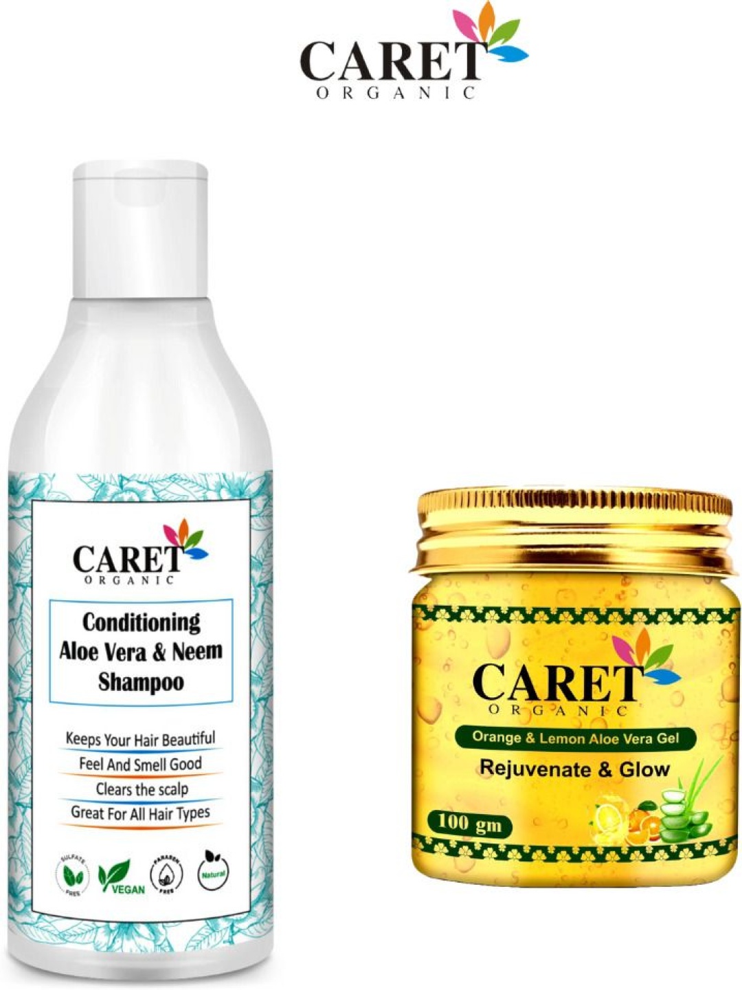 CARET ORGANIC Set Of 2 Aloevera & Neem Shampoo - 300 ml & Vitamin C Aloevera Gel - 100 g, White
CARET ORGANIC Set Of 2 Aloevera & Neem Shampoo - 300 ml & Vitamin C Aloevera Gel - 100 g, White