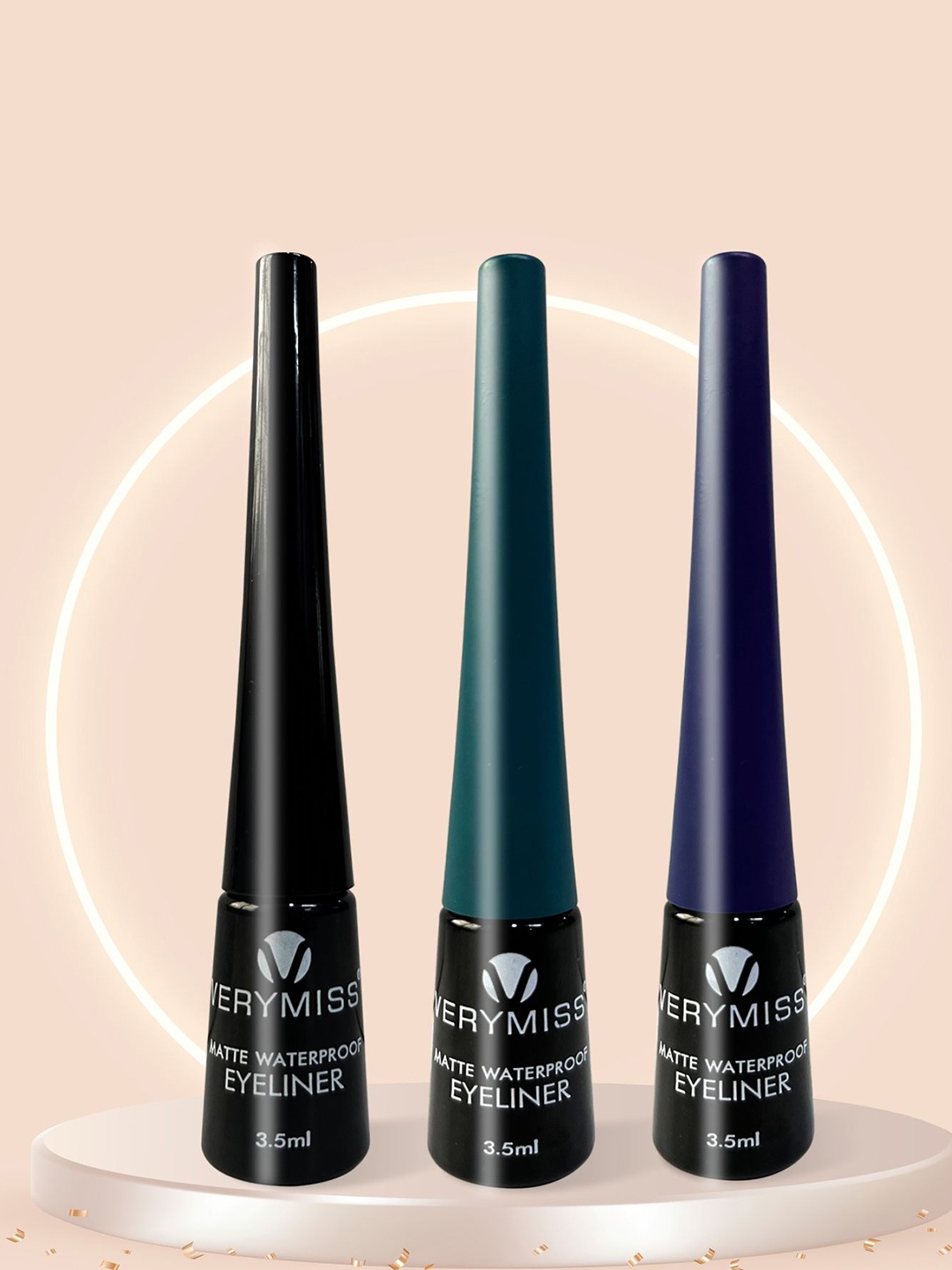 VERYMISS Set 3 Stunning Glamorous Eyeliners - 3.5 ml Each Black 0, Royal Blue 02 & Teal 03
VERYMISS Set 3 Stunning Glamorous Eyeliners - 3.5 ml Each Black 0, Royal Blue 02 & Teal 03