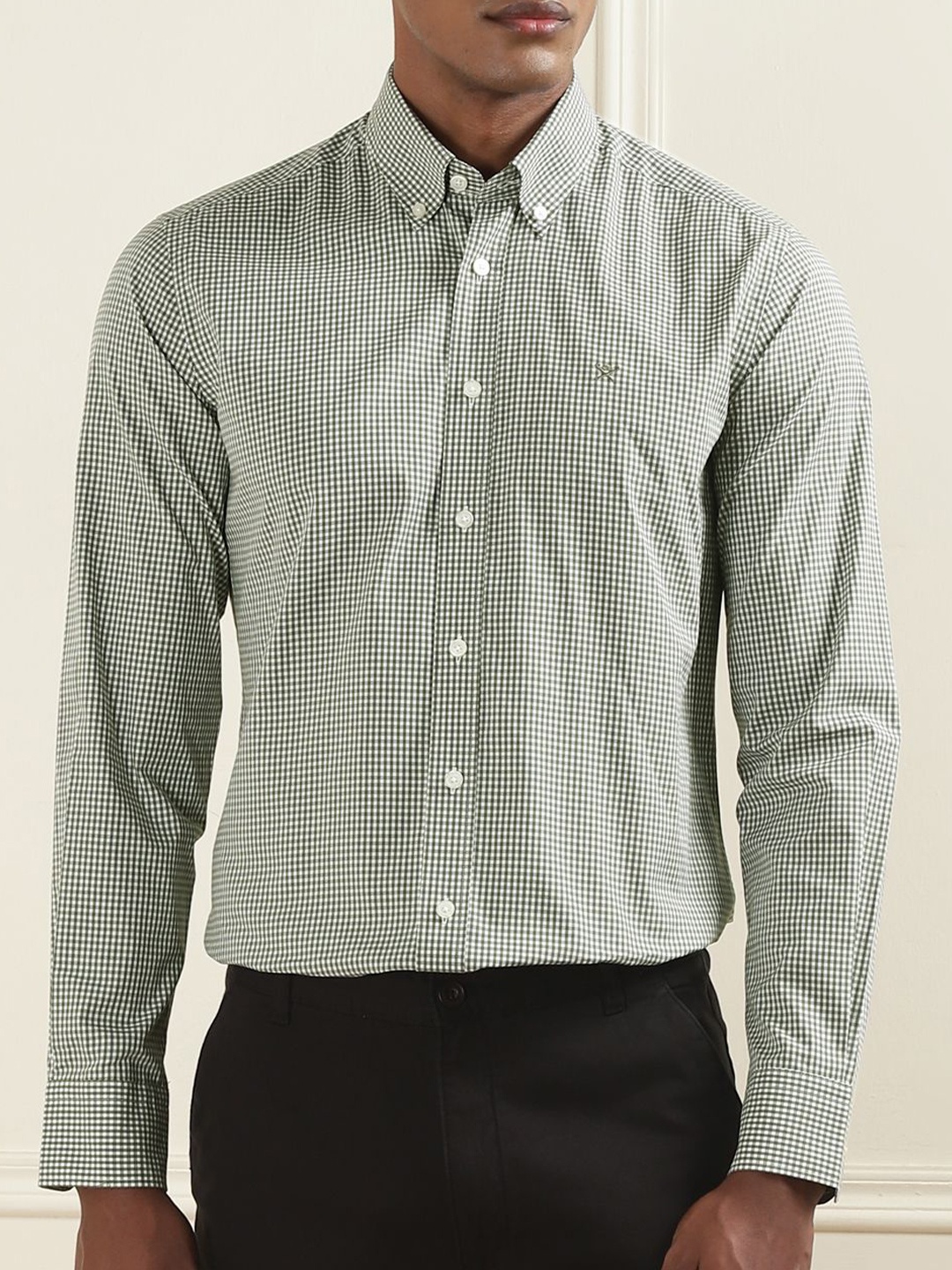HACKETT LONDON Men Button-Down Collar Micro Checked Slim Fit Cotton Formal Shirt, Green
HACKETT LONDON Men Button-Down Collar Micro Checked Slim Fit Cotton Formal Shirt, Green