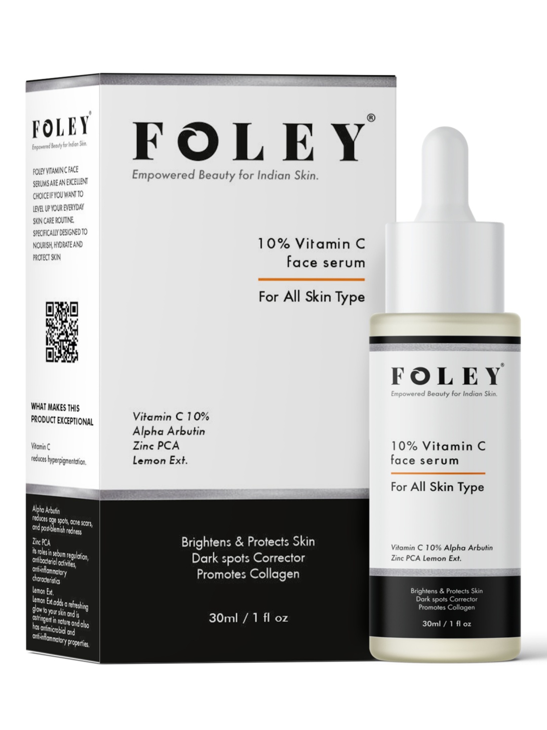 FOLEY 10% Vitamin C + E Water Based Face Serum With Alpha Arbutin For Dark Spots - 30 ml, Transparent
FOLEY 10% Vitamin C + E Water Based Face Serum With Alpha Arbutin For Dark Spots - 30 ml, Transparent