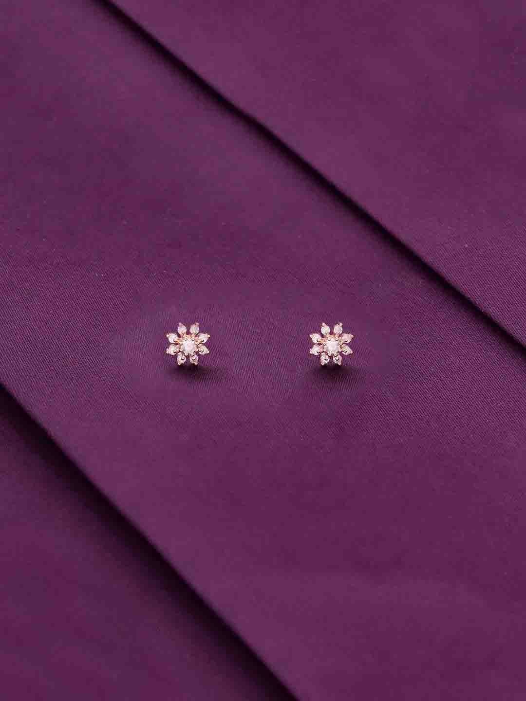 KAI JEWEL Rose Gold-Plated 92.5 Sterling Silver CZ-Studded Floral Shaped Studs Earrings
KAI JEWEL Rose Gold-Plated 92.5 Sterling Silver CZ-Studded Floral Shaped Studs Earrings