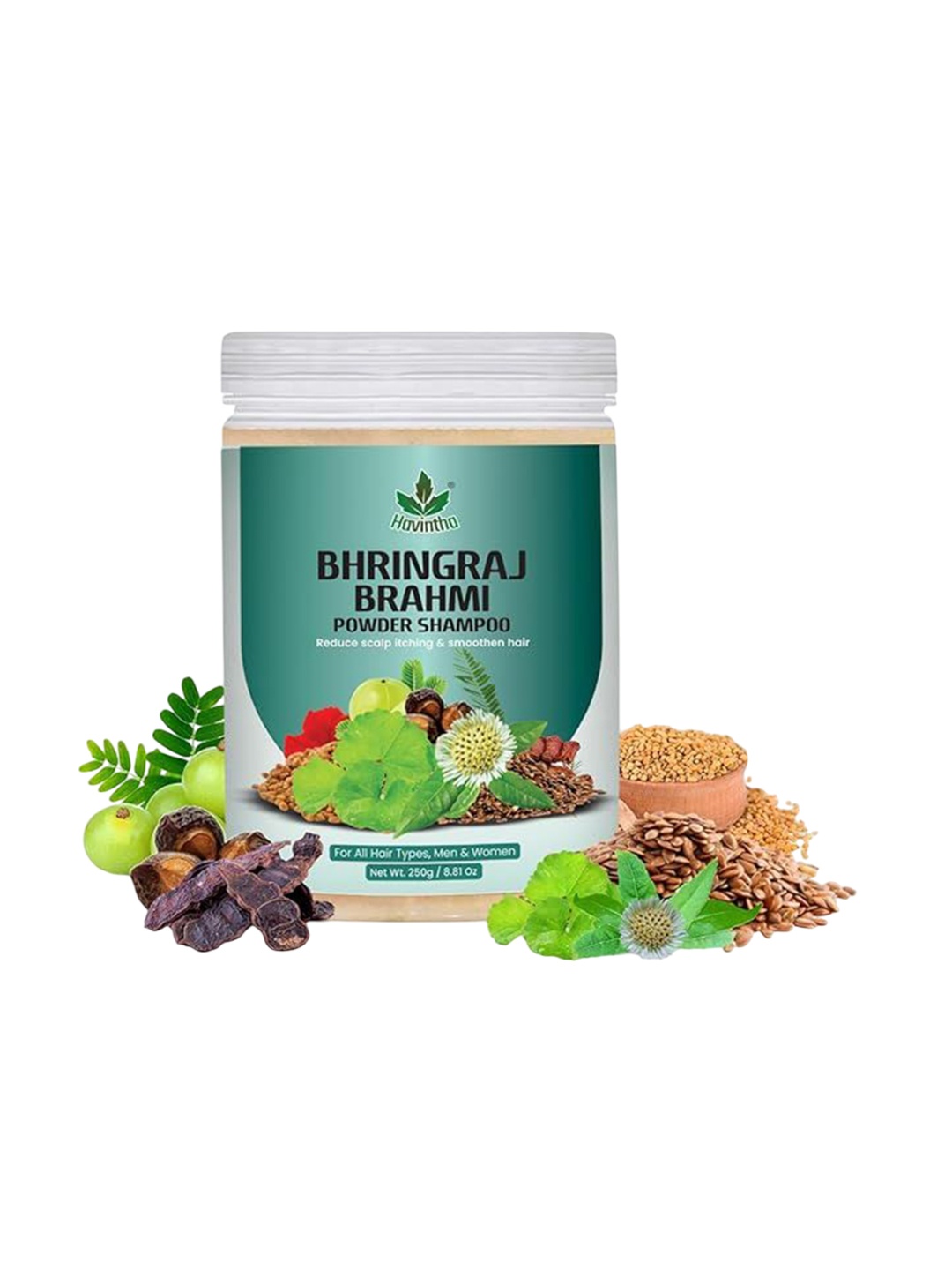 Havintha Bhringraj Powder Shampoo With Amla, Reetha, Shikakai & Methidana Brahmi - 250 g, Grey
Havintha Bhringraj Powder Shampoo With Amla, Reetha, Shikakai & Methidana Brahmi - 250 g, Grey