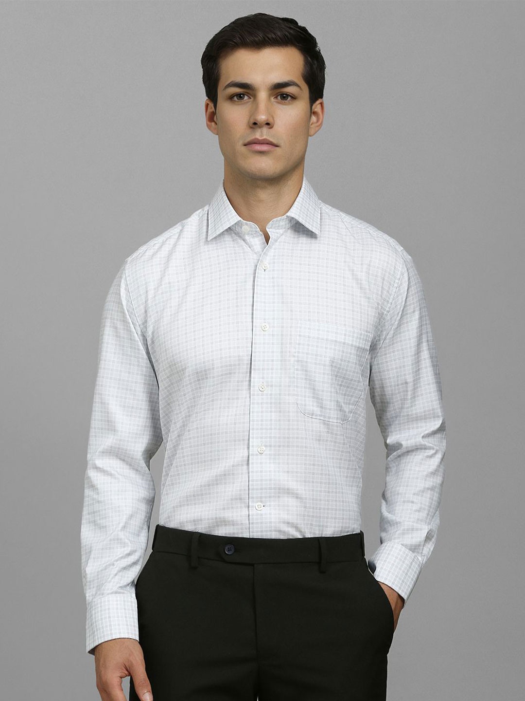 Luxure by Louis Philippe Men Classic Fit Spread Collar Checked Cotton Formal Shirt, White
Luxure by Louis Philippe Men Classic Fit Spread Collar Checked Cotton Formal Shirt, White