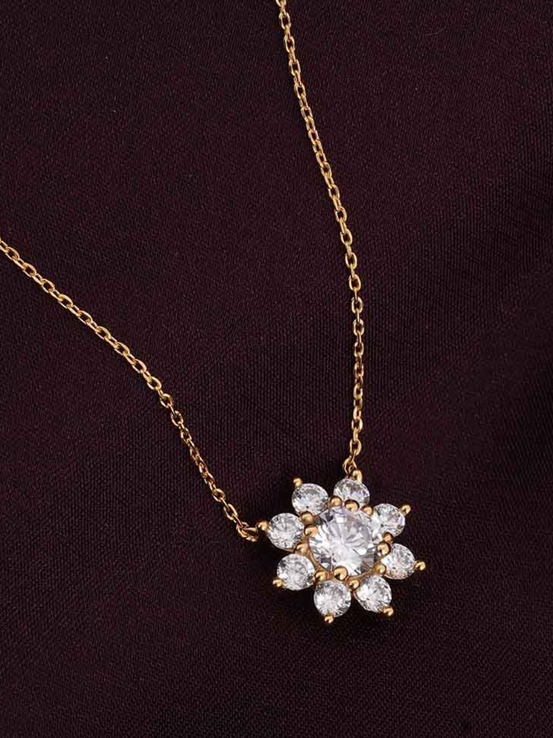 PALMONAS 18K Gold-Plated Stainless Steel Cubic Zirconia Flower Solitaire Minimal Chain
PALMONAS 18K Gold-Plated Stainless Steel Cubic Zirconia Flower Solitaire Minimal Chain