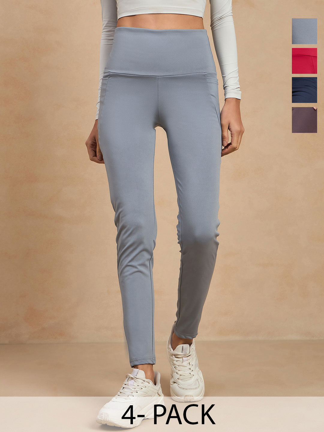 COLOR CAPITAL Women Pack of 4 Skin Fit Antimicrobial Ankle Length Sports Tights, Grey
COLOR CAPITAL Women Pack of 4 Skin Fit Antimicrobial Ankle Length Sports Tights, Grey