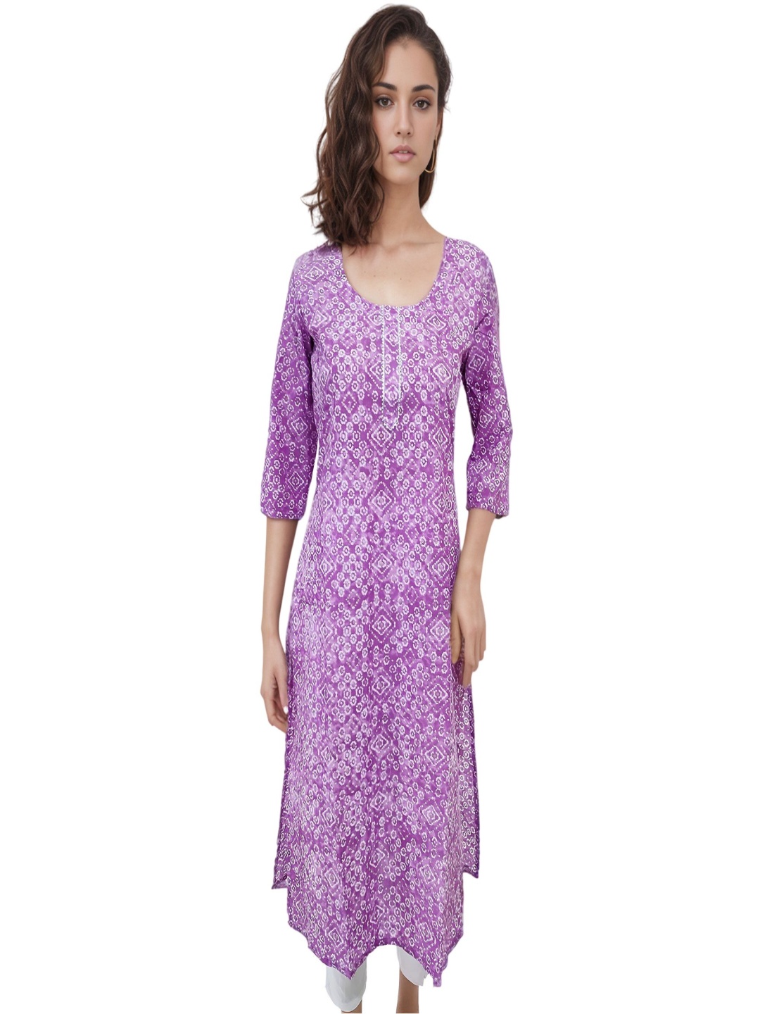 RAYINVENT Ethnic Motifs Printed Round Neck Gotta Patti Pure Cotton Straight Kurtas, Purple
RAYINVENT Ethnic Motifs Printed Round Neck Gotta Patti Pure Cotton Straight Kurtas, Purple