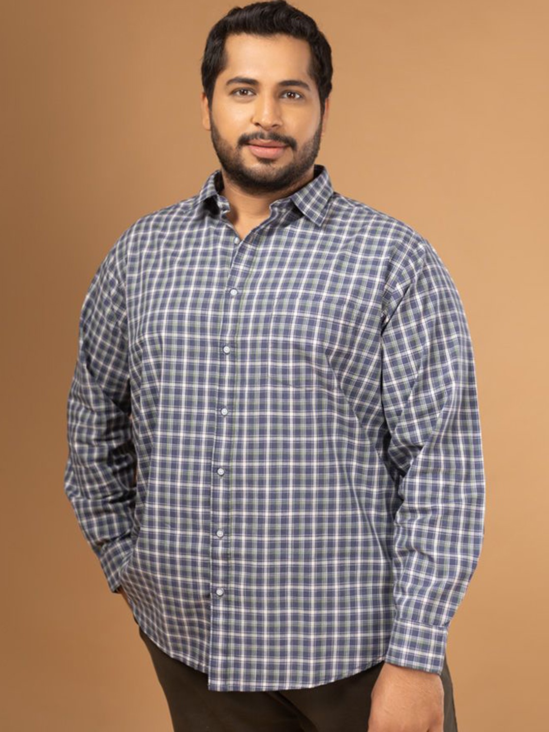 Sizeupp Men Plus Size Standard Oversized Fit Spread Collar Checked Cotton Casual Shirt, Blue
Sizeupp Men Plus Size Standard Oversized Fit Spread Collar Checked Cotton Casual Shirt, Blue