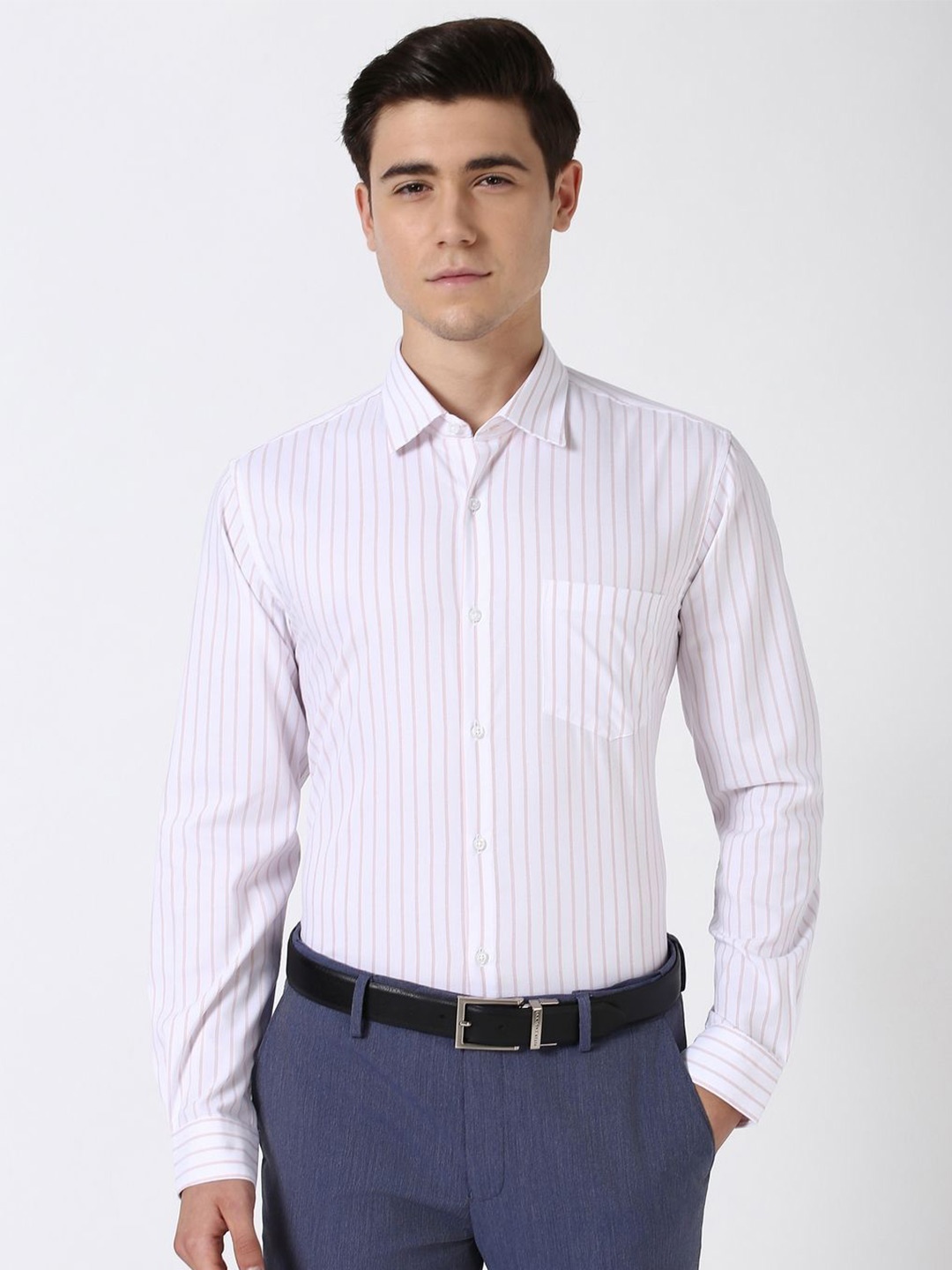 Peter England Men Slim Fit Spread Collar Vertical Striped Cotton Formal Shirt, White
Peter England Men Slim Fit Spread Collar Vertical Striped Cotton Formal Shirt, White