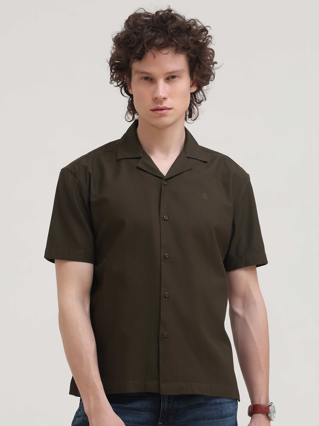 Grit and Flair Men Comfort Regular Fit Cuban Collar Solid Cotton Casual Shirt, Brown
Grit and Flair Men Comfort Regular Fit Cuban Collar Solid Cotton Casual Shirt, Brown