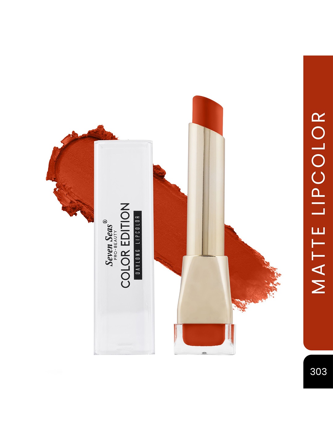 Seven Seas Color Edition Day Long Waterproof & Smudgeproof Lip Color - 3.5 g- Rose2 303, Red
Seven Seas Color Edition Day Long Waterproof & Smudgeproof Lip Color - 3.5 g- Rose2 303, Red