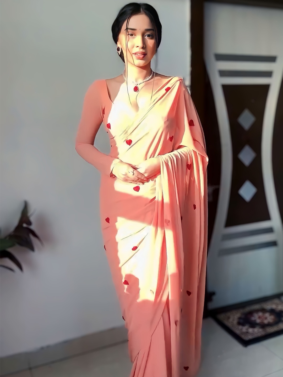 SYS Brand - Shop Your Style Abstract Embroidered Pure Georgette Ready to Wear Saree, Peach
SYS Brand - Shop Your Style Abstract Embroidered Pure Georgette Ready to Wear Saree, Peach