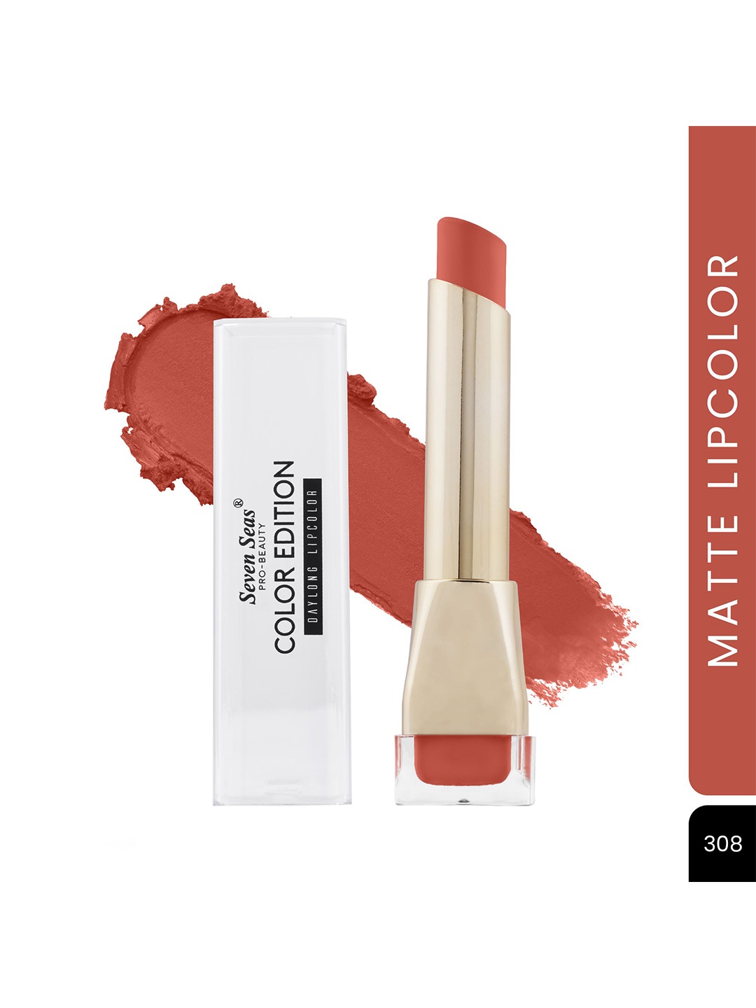 Seven Seas Color Edition Day Long Waterproof Smudgeproof Lip Color - 3.5 g - Monza1 308, Peach
Seven Seas Color Edition Day Long Waterproof Smudgeproof Lip Color - 3.5 g - Monza1 308, Peach