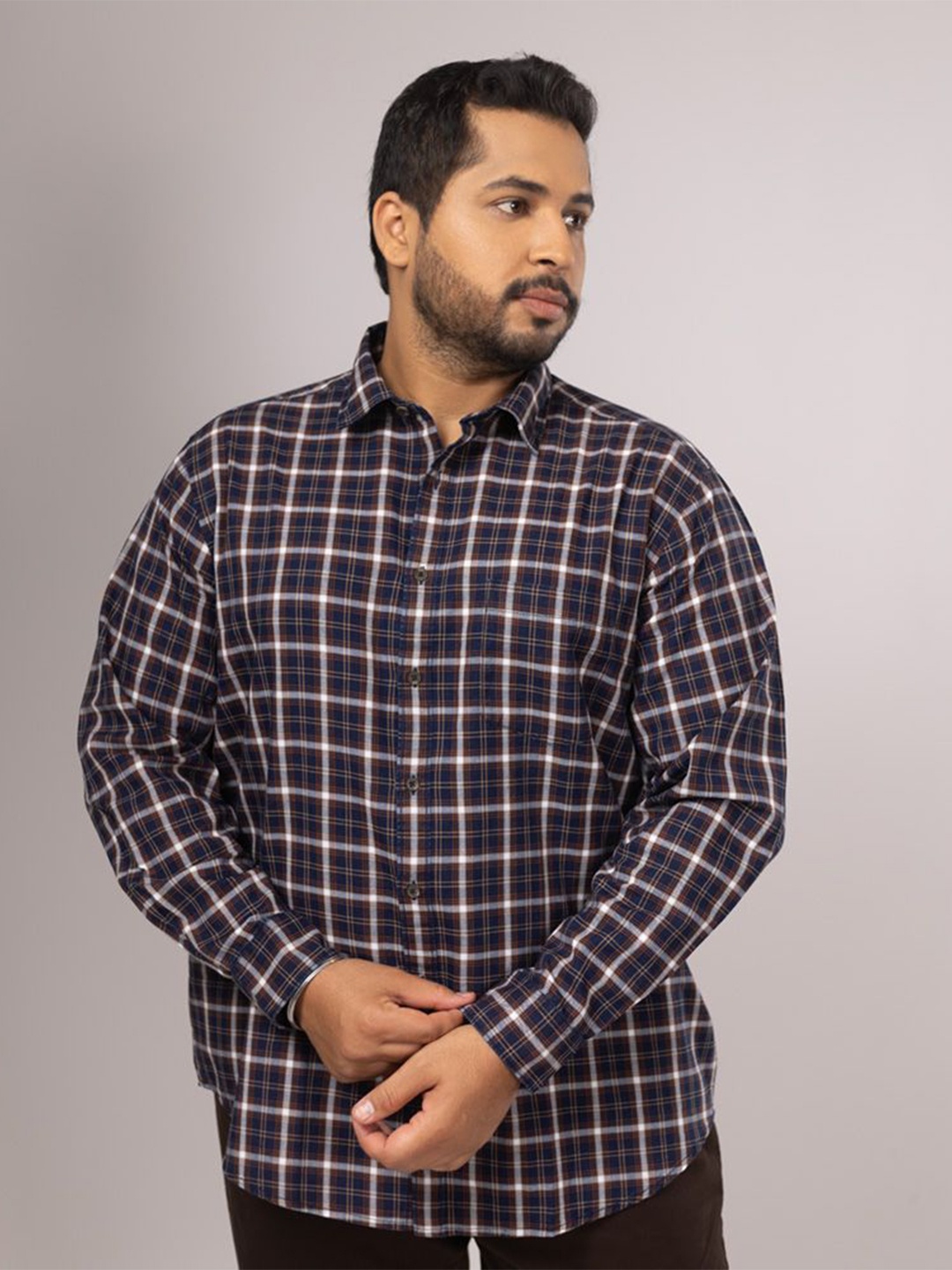 Sizeupp Men Plus Size Standard Oversized Fit Tartan Checked Cotton Casual Shirt, Navy blue
Sizeupp Men Plus Size Standard Oversized Fit Tartan Checked Cotton Casual Shirt, Navy blue