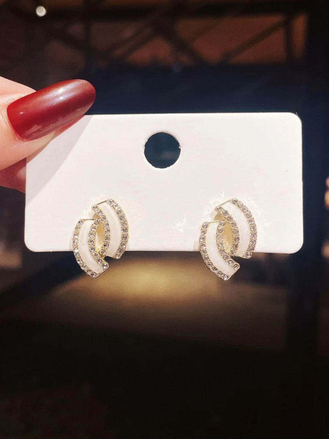 BEYTER Korean Sterling Silver Artificial Stone Studded Geometrical Shaped Studs, White
BEYTER Korean Sterling Silver Artificial Stone Studded Geometrical Shaped Studs, White