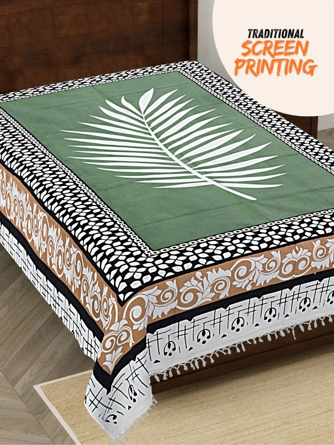 HASHCART White & Green Floral Printed Pure Cotton 210 TC Single Bedsheet 2.3 m x 1.52 m
HASHCART White & Green Floral Printed Pure Cotton 210 TC Single Bedsheet 2.3 m x 1.52 m