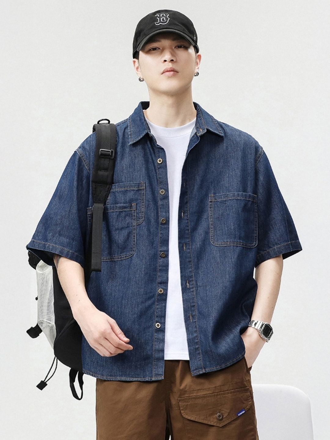 StyleCast Men Standard Oversized Fit Spread Collar Solid Casual Shirt, Navy blue
StyleCast Men Standard Oversized Fit Spread Collar Solid Casual Shirt, Navy blue