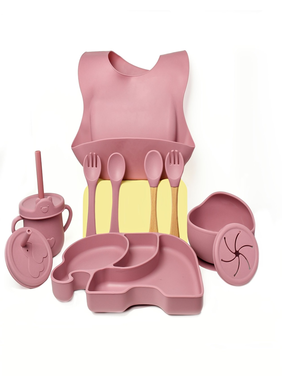 The Little Lookers 11-Pcs Maroon Silicone Non Toxic BPA Free Baby Safe Baby Feeding Set
The Little Lookers 11-Pcs Maroon Silicone Non Toxic BPA Free Baby Safe Baby Feeding Set
