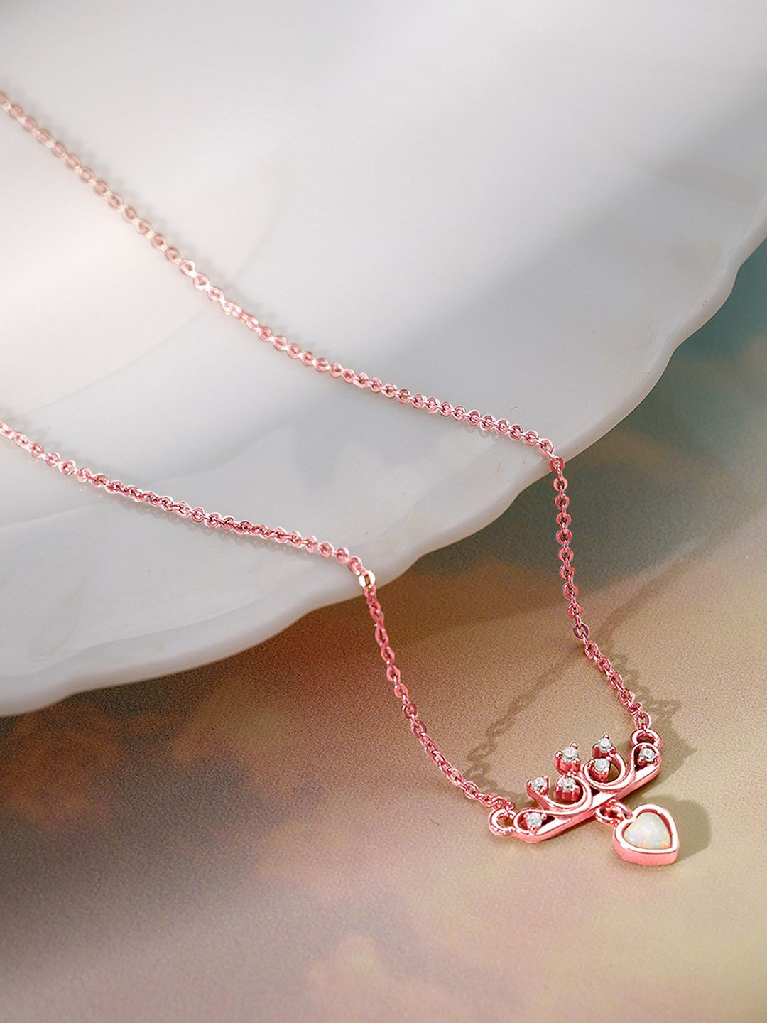 GIVA 925 Sterling Silver Rose Gold-Plated Cubic Zirconia Studded She The Achiever Chain
GIVA 925 Sterling Silver Rose Gold-Plated Cubic Zirconia Studded She The Achiever Chain