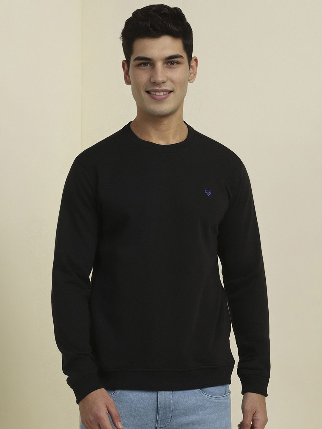 Allen Solly Men Round Neck Sweatshirt, Black 
Allen Solly Men Round Neck Sweatshirt, Black