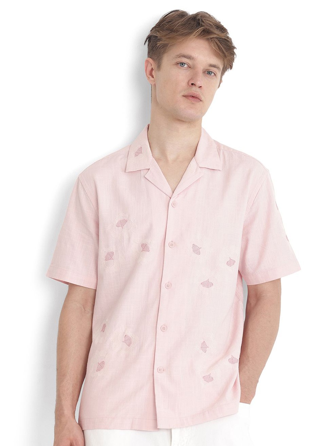 RARE RABBIT Men BIRK Comfort Fit Cuban Collar Conversational Printed Cotton Casual Shirt, Pink
RARE RABBIT Men BIRK Comfort Fit Cuban Collar Conversational Printed Cotton Casual Shirt, Pink