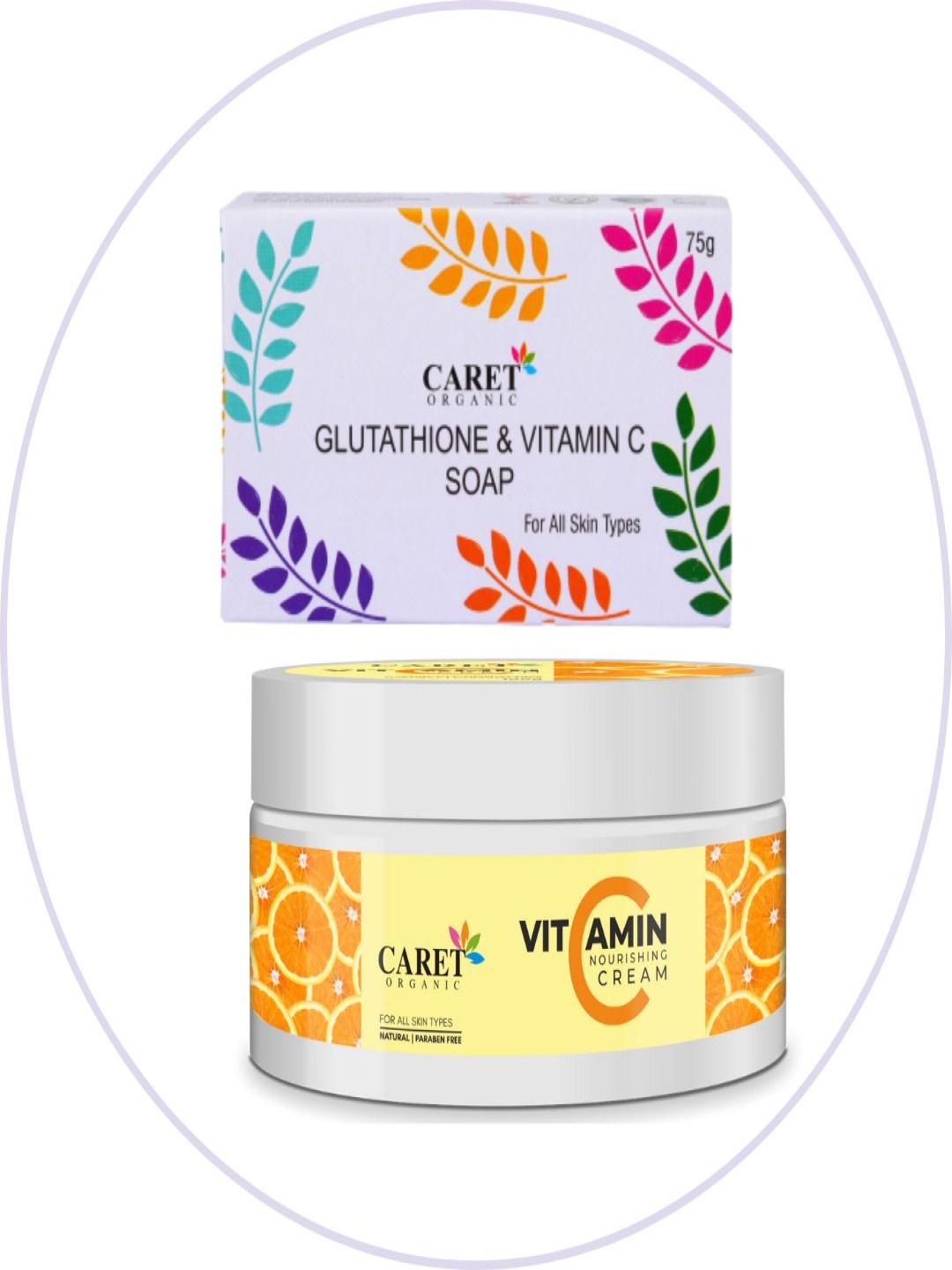CARET ORGANIC Set Of 2 Glutathione Soap - 75 g & Vitamin C Nourishing Cream - 100 g, White
CARET ORGANIC Set Of 2 Glutathione Soap - 75 g & Vitamin C Nourishing Cream - 100 g, White