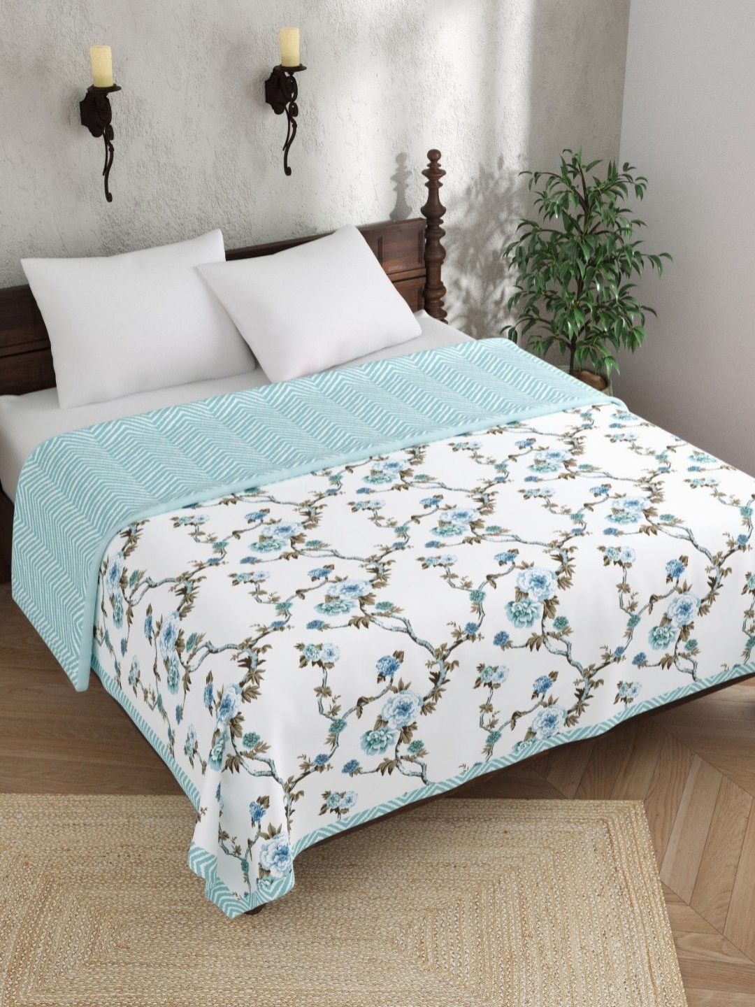 Aura Breeze White & Blue Floral Printed Pure Cotton AC Room Double Bed Reversible Dohar
Aura Breeze White & Blue Floral Printed Pure Cotton AC Room Double Bed Reversible Dohar