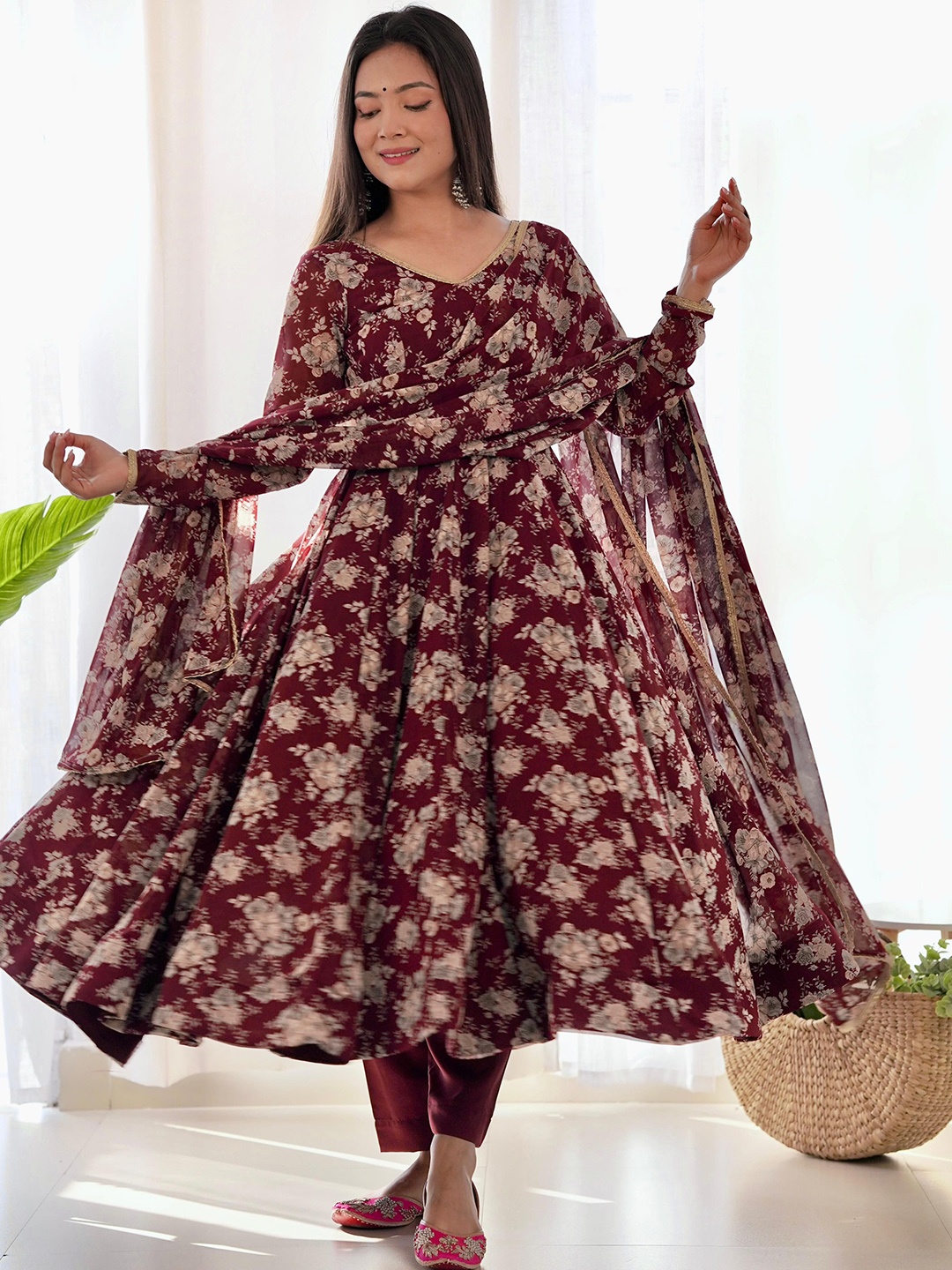 KALINI Women Ethnic Motifs Printed Regular Kurta with Trousers & With Dupatta, Maroon
KALINI Women Ethnic Motifs Printed Regular Kurta with Trousers & With Dupatta, Maroon