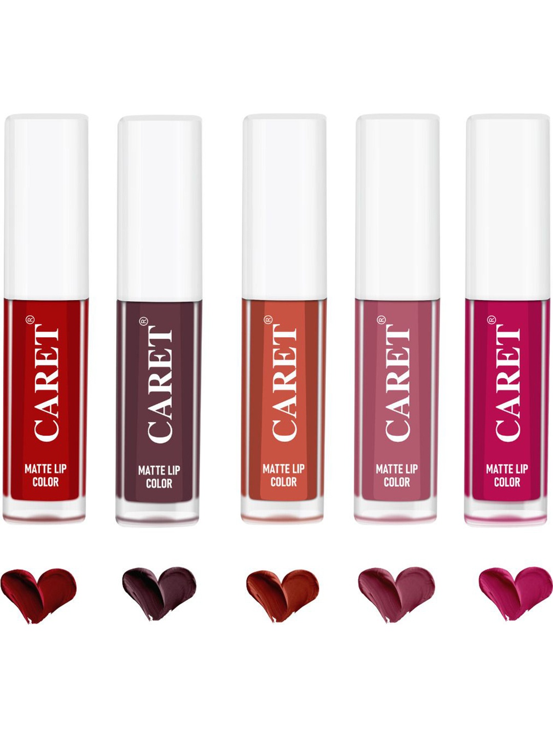 CARET ORGANIC Set Of 5 Super-Pigmented Matte Lipsticks - 10 ml - Shade 3-7-6-2-5, Pink
CARET ORGANIC Set Of 5 Super-Pigmented Matte Lipsticks - 10 ml - Shade 3-7-6-2-5, Pink