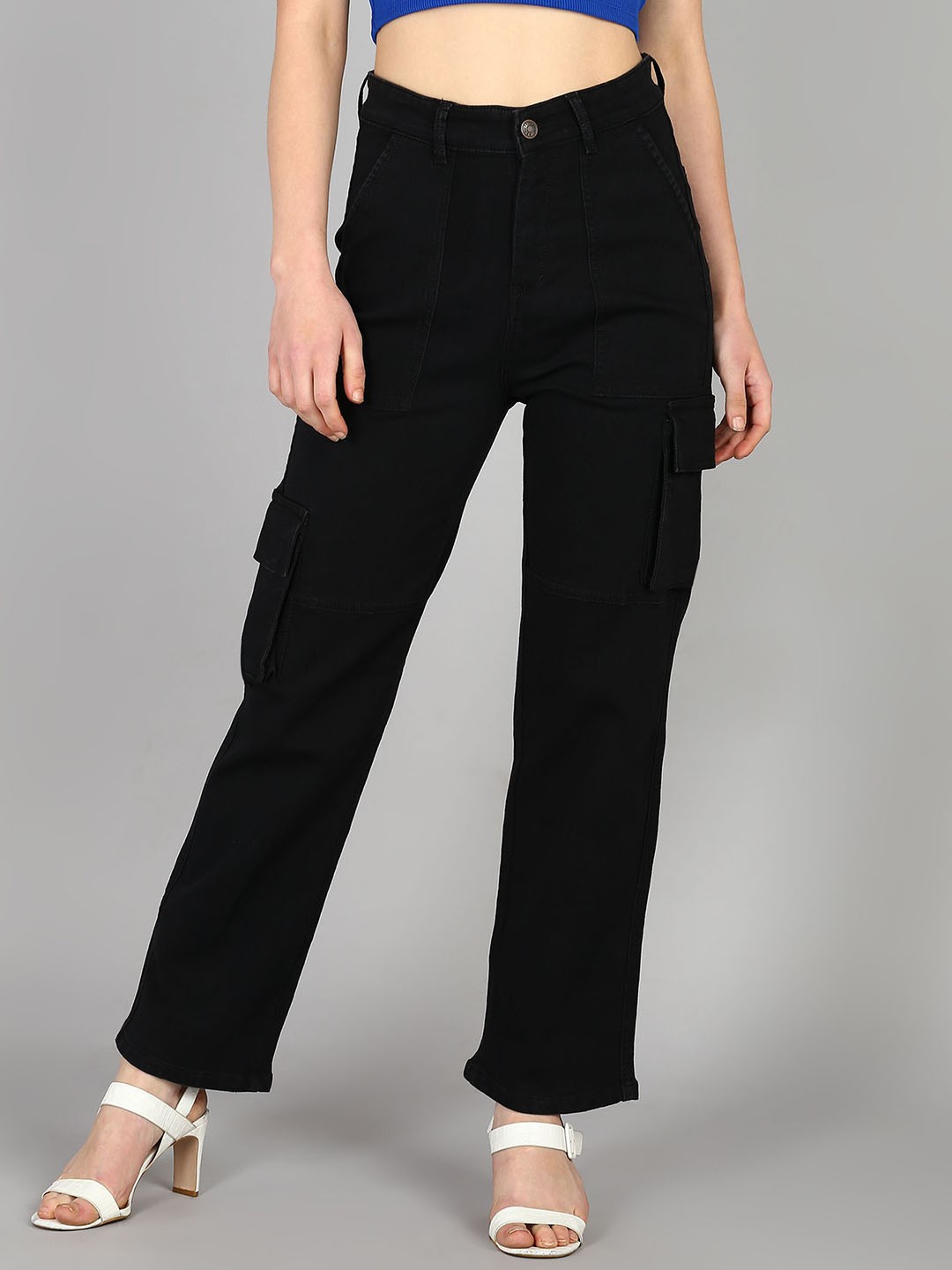 DressBerry Women Comfort Wide Leg High-Rise Light Fade Acid Wash Stretchable Cargo Jeans, Black
DressBerry Women Comfort Wide Leg High-Rise Light Fade Acid Wash Stretchable Cargo Jeans, Black