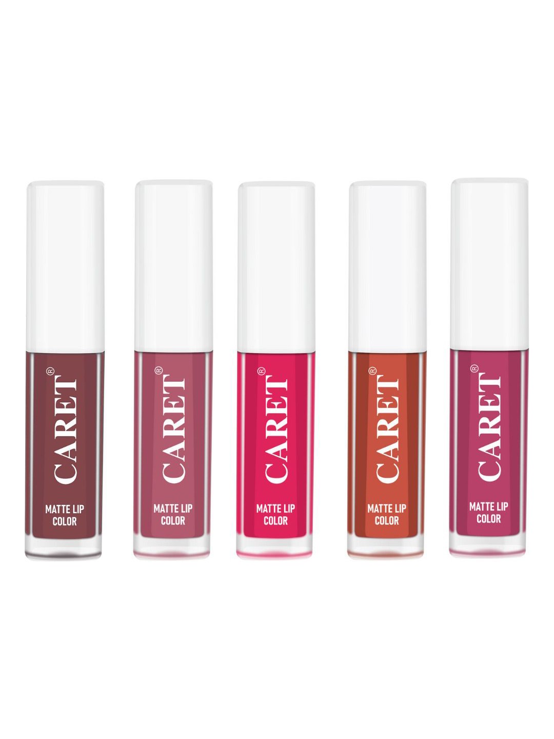 CARET ORGANIC Set Of 5 Super-Pigmented Liquid Matte Lipsticks - 2 ml Each - 1-2-4-6-8, Pink
CARET ORGANIC Set Of 5 Super-Pigmented Liquid Matte Lipsticks - 2 ml Each - 1-2-4-6-8, Pink