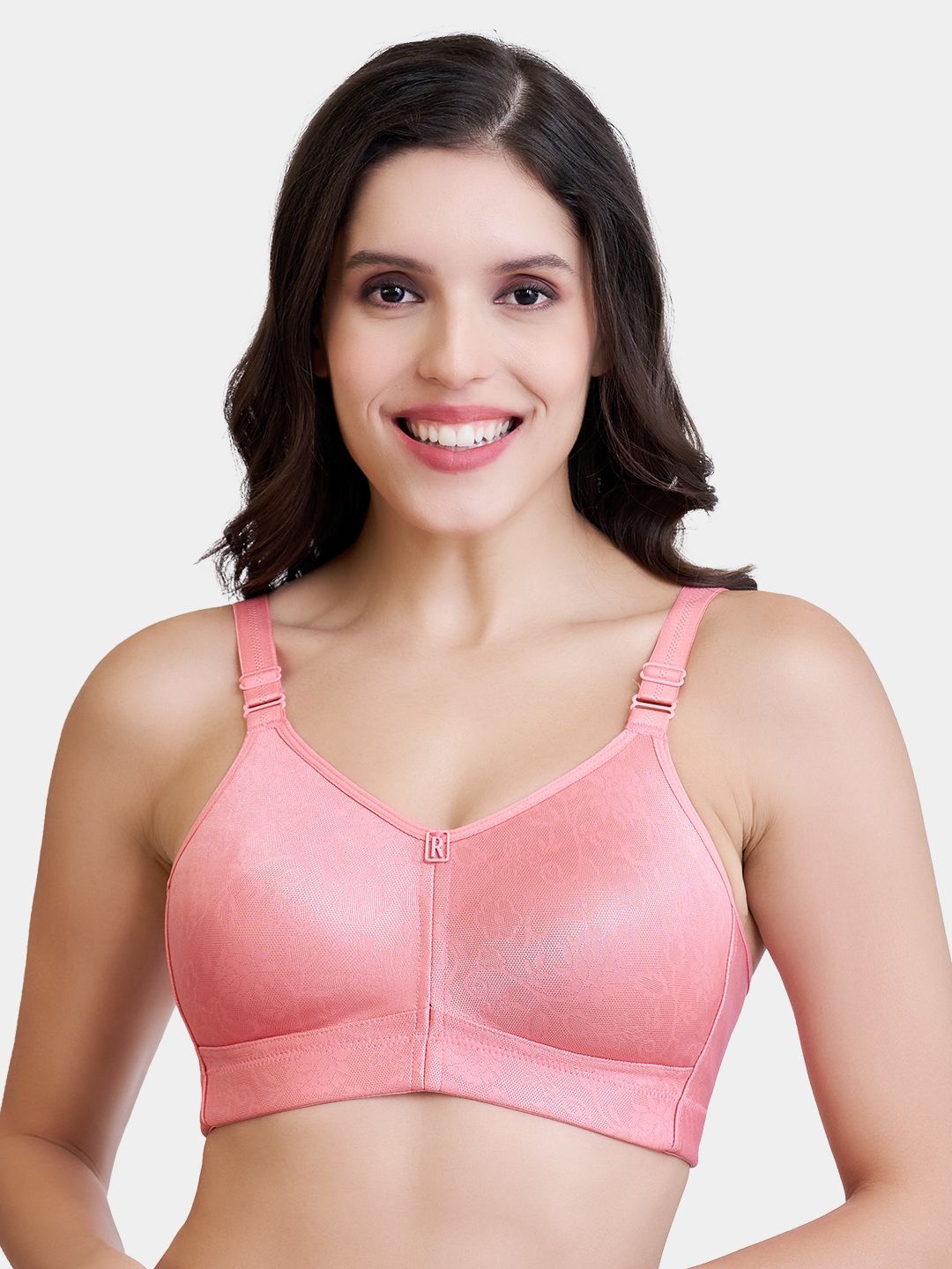 Trylo TrueFit Women Front Jacquard Lace & Inside Interlock Fabric Full Coverage Bra, Rose
Trylo TrueFit Women Front Jacquard Lace & Inside Interlock Fabric Full Coverage Bra, Rose