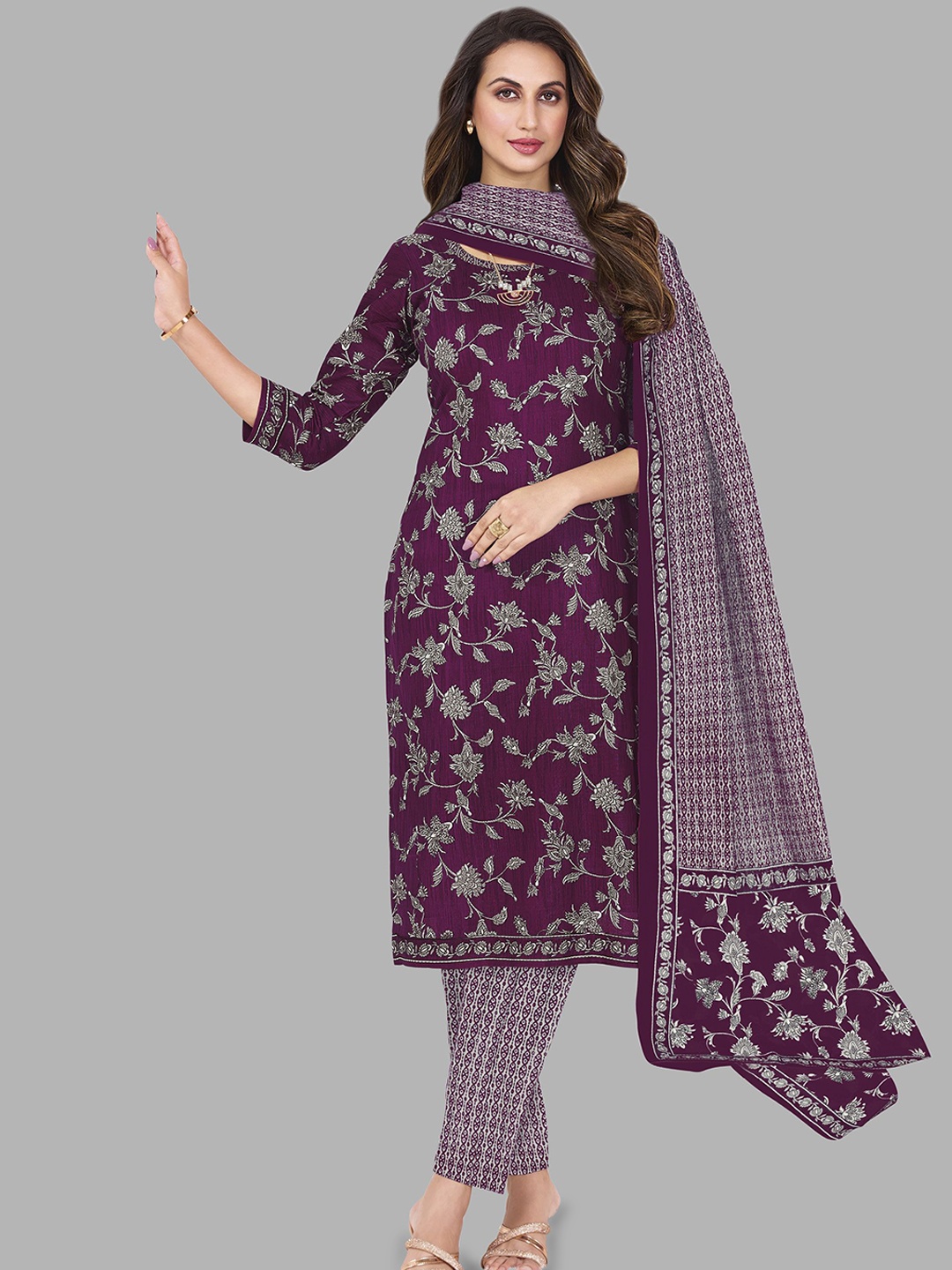Simmu Women Printed Regular Pure Cotton Kurta with Churidar & With Dupatta, Purple
Simmu Women Printed Regular Pure Cotton Kurta with Churidar & With Dupatta, Purple