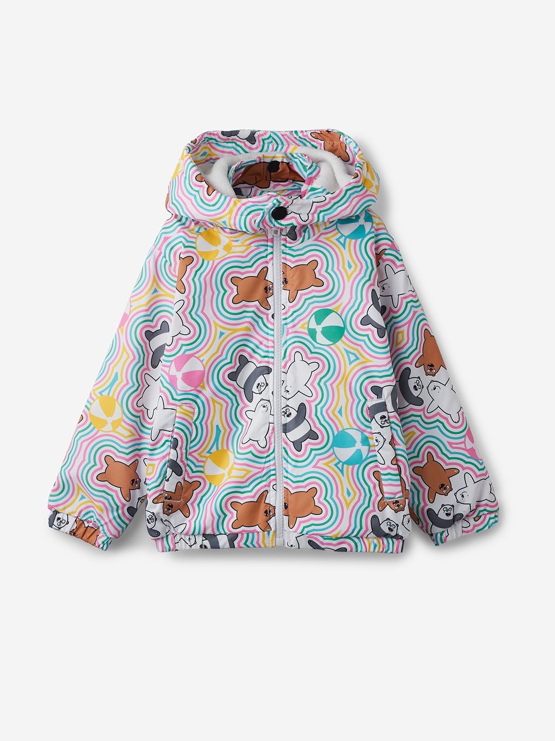 The Souled Store Girls Hooded Graphic Printed Cotton Casual Lightweight Bomber Jacket, White
The Souled Store Girls Hooded Graphic Printed Cotton Casual Lightweight Bomber Jacket, White
