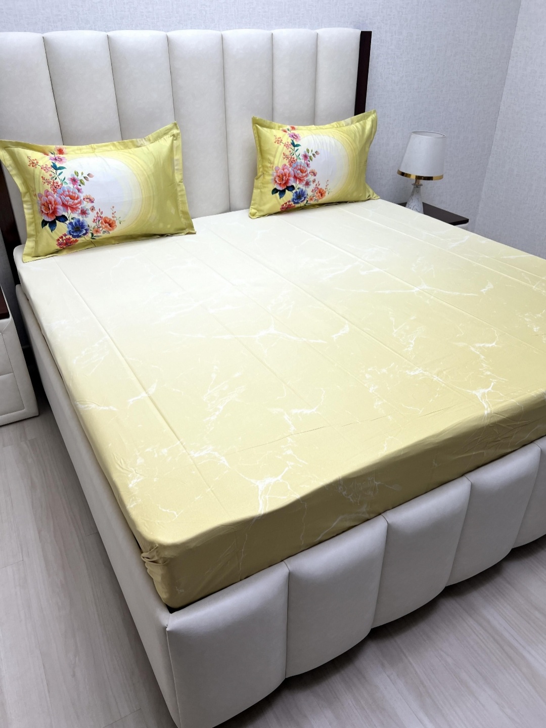 Pure Decor Yellow Pure Cotton 330 TC King Bedsheet with 2 Pillow Covers Set 2.74m x 2.74m
Pure Decor Yellow Pure Cotton 330 TC King Bedsheet with 2 Pillow Covers Set 2.74m x 2.74m