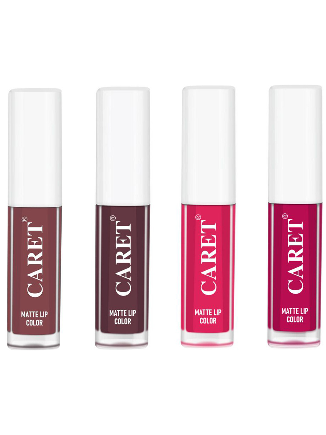 CARET ORGANIC Set Of 4 Super-Pigmented Liquid Matte Lipsticks - 2 ml Each - 1-7-4-5, Multi 
CARET ORGANIC Set Of 4 Super-Pigmented Liquid Matte Lipsticks - 2 ml Each - 1-7-4-5, Multi