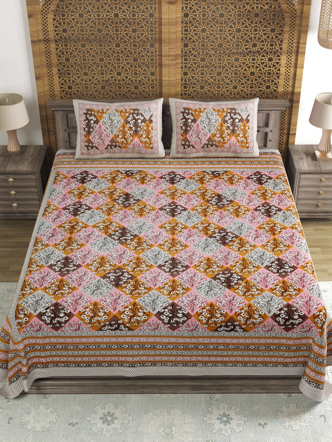 Myntra Elegant Homes White Ethnic Motifs Printed 120 TC King Bedsheet Set 2.18m x 2.64m
Myntra Elegant Homes White Ethnic Motifs Printed 120 TC King Bedsheet Set 2.18m x 2.64m