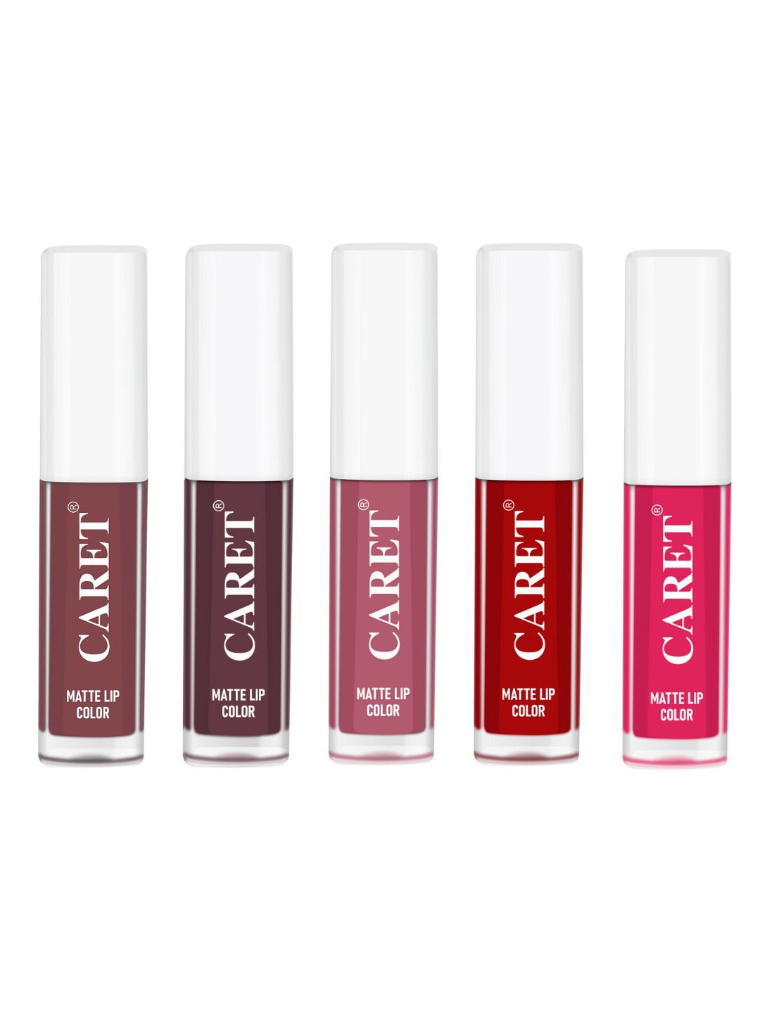 CARET ORGANIC Set Of 5 Super-Pigmented Liquid Matte Lipsticks - 2 ml Each - 1-7-2-3-4, Red
CARET ORGANIC Set Of 5 Super-Pigmented Liquid Matte Lipsticks - 2 ml Each - 1-7-2-3-4, Red