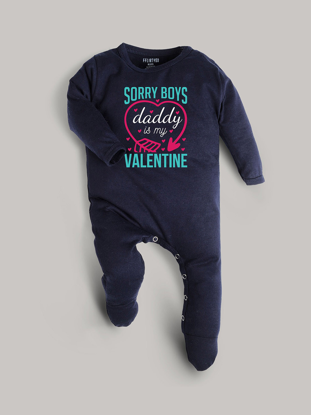 FFLIRTYGO Infants Valentine day Printed Cotton Sleepsuit, Navy blue
FFLIRTYGO Infants Valentine day Printed Cotton Sleepsuit, Navy blue