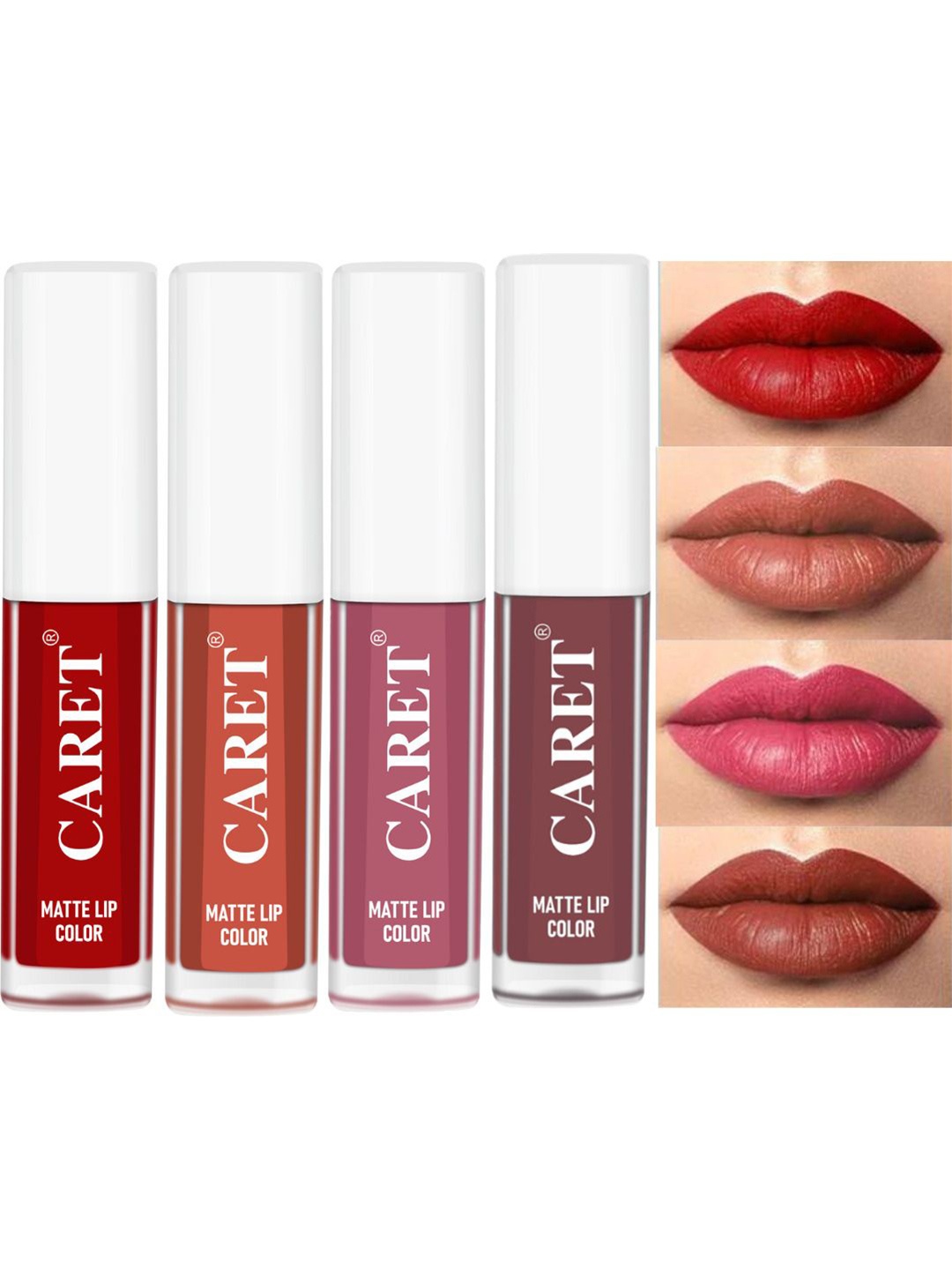 CARET ORGANIC Set Of 4 Super-Pigmented Liquid Matte Lipsticks - 8 ml - 3 - 6 - 2 -1, Red
CARET ORGANIC Set Of 4 Super-Pigmented Liquid Matte Lipsticks - 8 ml - 3 - 6 - 2 -1, Red