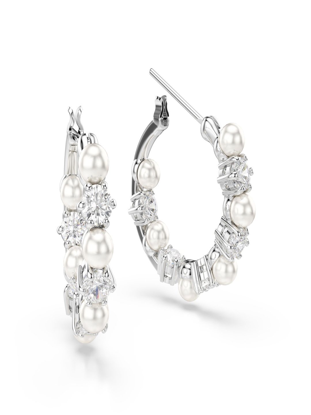 SWAROVSKI Rhodium-Plated Crystal Studded And Beaded Circular Shaped Hoop Earrings, Silver
SWAROVSKI Rhodium-Plated Crystal Studded And Beaded Circular Shaped Hoop Earrings, Silver
