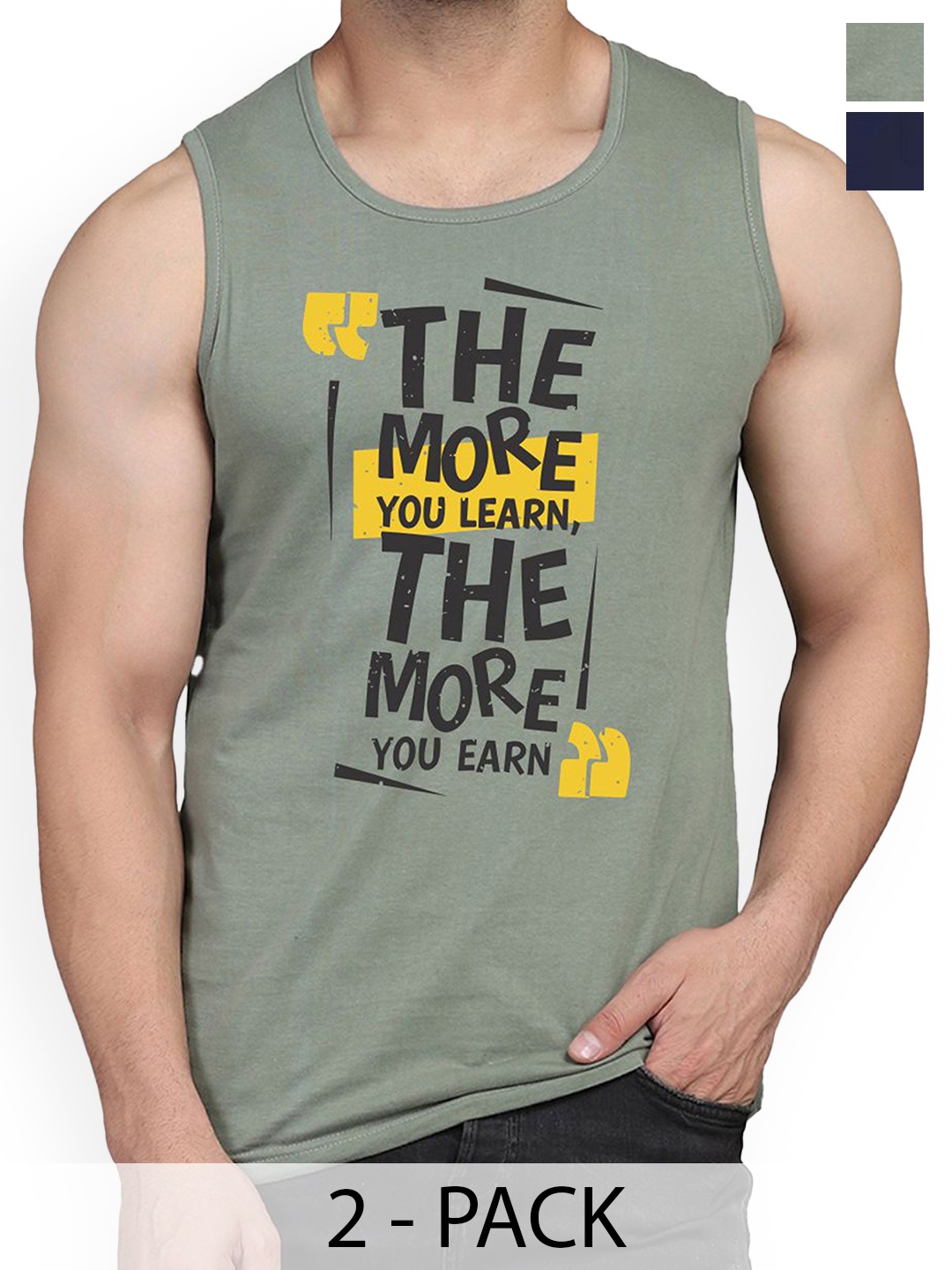 WOOSTRO Pack Of 2 Printed Combed Cotton Gym Vest RS26 CMB (MORE LGTGREEN) (98 NAVY), Green
WOOSTRO Pack Of 2 Printed Combed Cotton Gym Vest RS26 CMB (MORE LGTGREEN) (98 NAVY), Green