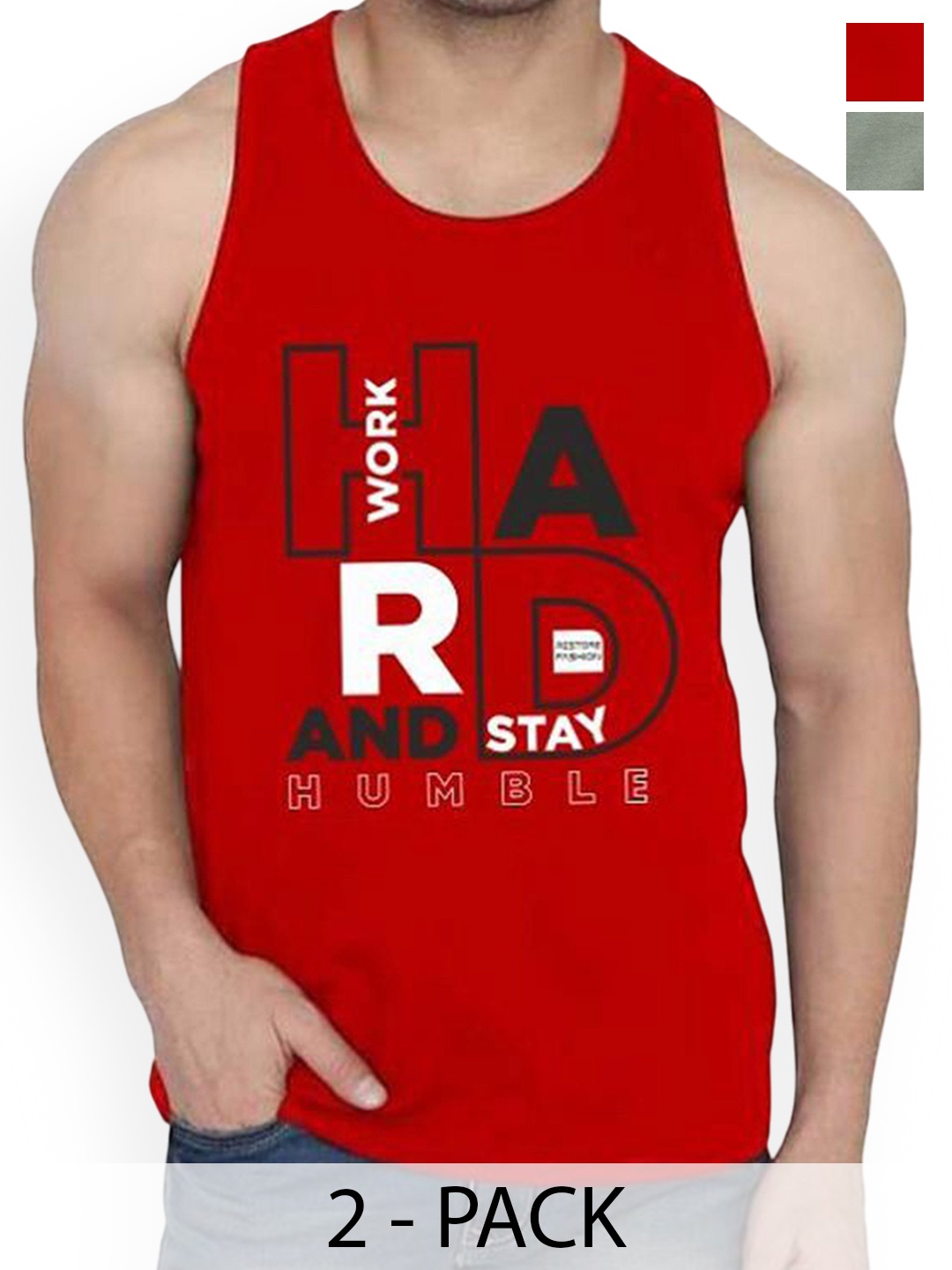 WOOSTRO Pack Of 2 Printed Combed Cotton Gym Vest RS26 CMB (MORE LGTGREEN) (HARD RED), Green
WOOSTRO Pack Of 2 Printed Combed Cotton Gym Vest RS26 CMB (MORE LGTGREEN) (HARD RED), Green