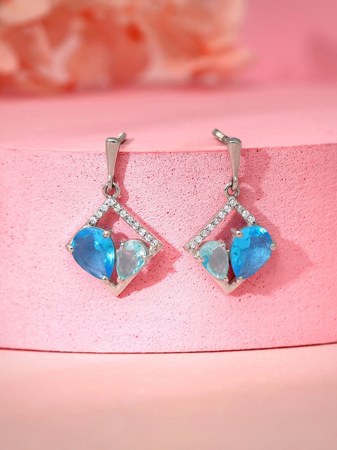 GIVA 925 Sterling Silver Rhodium-Plated Stone Studded Contemporary Met Love Drop Earrings
GIVA 925 Sterling Silver Rhodium-Plated Stone Studded Contemporary Met Love Drop Earrings